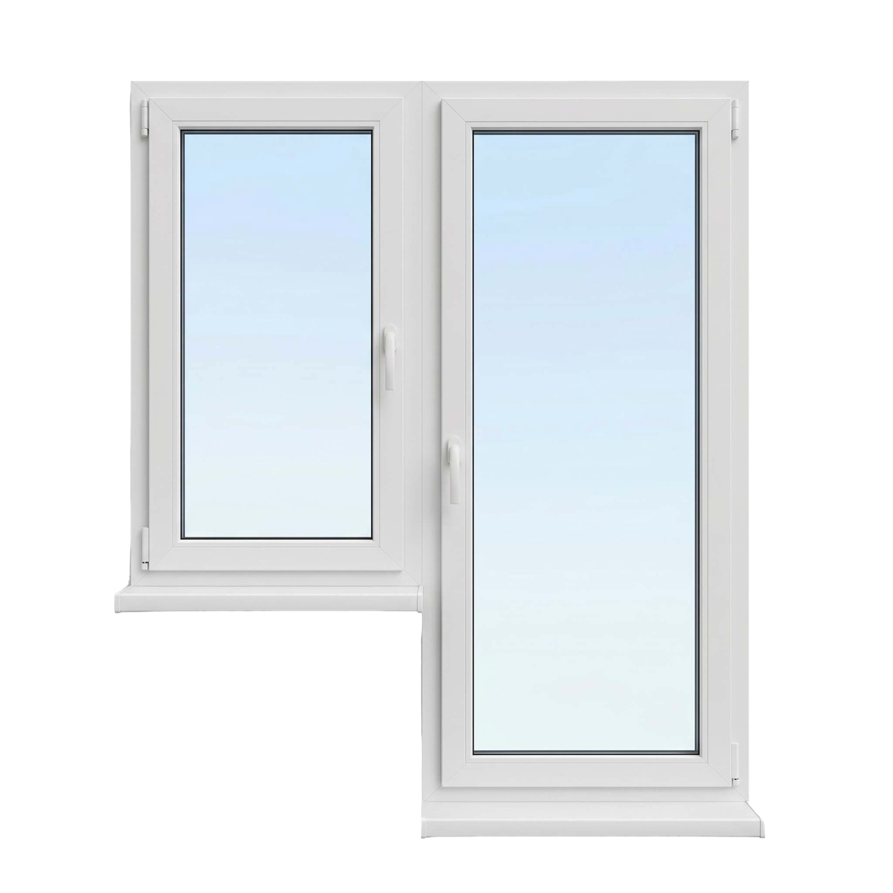 Пластиковый балконный блок ПВХ окно с дверью 1500 на 2100 мм